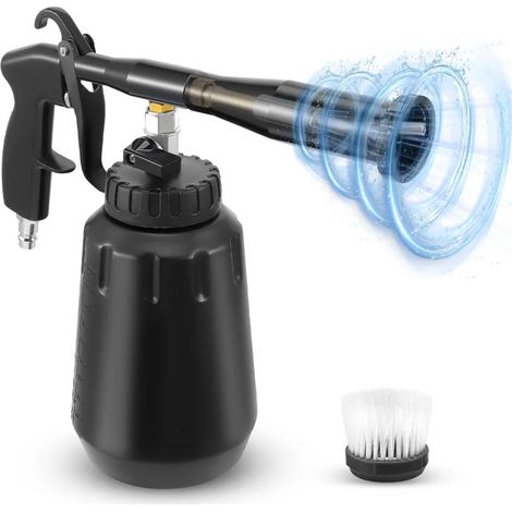 Pistolet de nettoyage à air comprimé, tuyau métallique à 360°, réservoir d'une capacité de 1 litre, kit de nettoyage pour véhicules, buse métallique détachable, convient au nettoyage des voitures et d (1/5)
