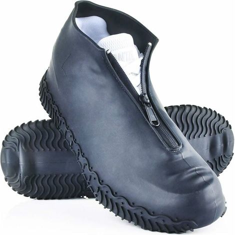 Wasserdichte Überschuhe, wiederverwendbare Silikon-Überschuhe mit verstärkter, rutschfester Sohle L (1/4)