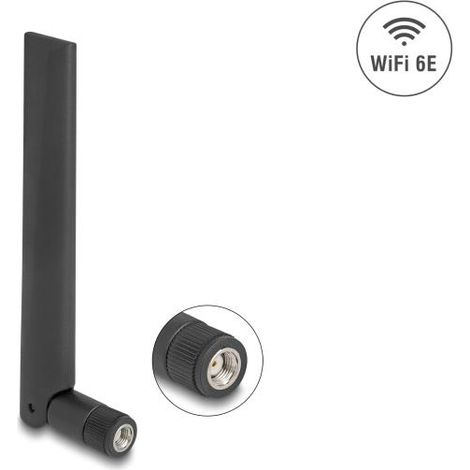 Delock wifi 6e antena rp-sma macho 3 dbi omnidireccional (1/2)