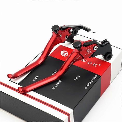 Applicable aux motos GSX-8S VSTROM800 SV650, tige d'embrayage et de klaxon de frein en alliage d'aluminium modifié (rouge) (1/5)