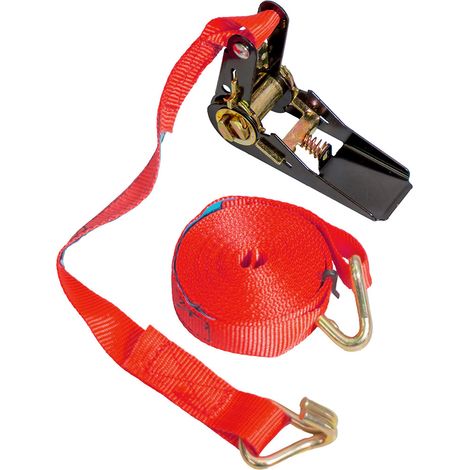 Sangle de transport Biketec 25 mm x 5 m, capacité de charge jusqu'à 500 kg, 1 sangle, rouge (1/2)