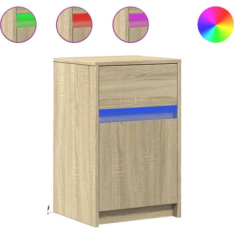 Maison Exclusive - Nachttisch mit LED-Leuchten Sonoma Eiche Holzw