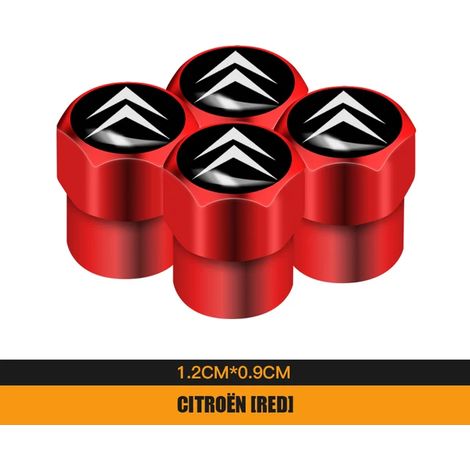 (B Rouge) 4 bouchons de valve de pneu en métal compatibles avec C4, C3, C5, C1, C2, Berlingo, C-Elysée, C4-Picasso, C4-Aircross, Saxo et Grand (1/5)