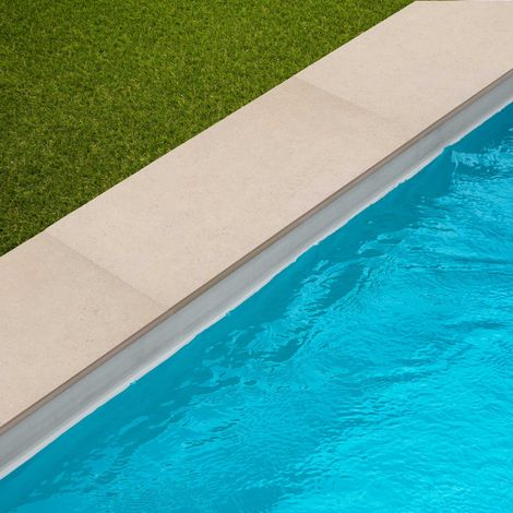 Margelle de piscine effet Pierre Sinaï Beige 60x28x2 cm Bord Droit Pietra  - RO'MA CARRELAGE