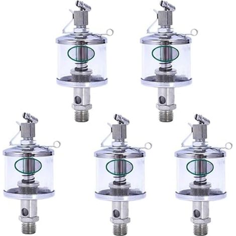 5 Pièces 50 Ml D'Injecteurs D'Égouttement par Gravité D' Moteur, Tasses D' à Valve à Pointeau, Tasses D' en Verre, Tasses D' de Machine-Outil Durables et Faciles à Utilise (1/5)