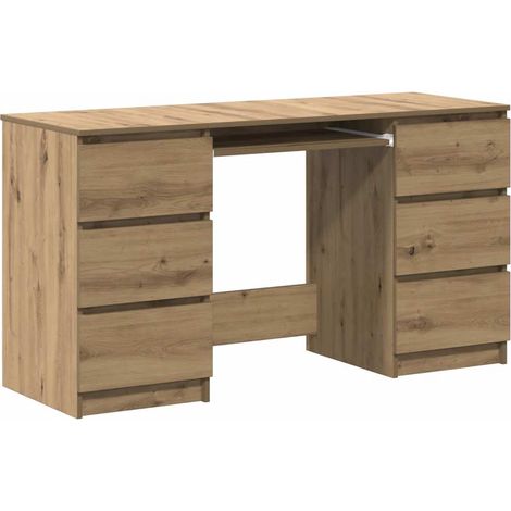 Maison Exclusive - Schreibtisch Artisan-Eiche 140x50x77 cm Holzwe