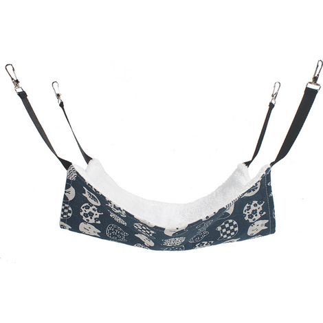Hammock Pour Animaux - Double Face Hiver Été - Sangles Réglables et Crochets Métalliques - Pour Cage Chat Furet Lapin Cobaye - Taille M L XL (1/5)