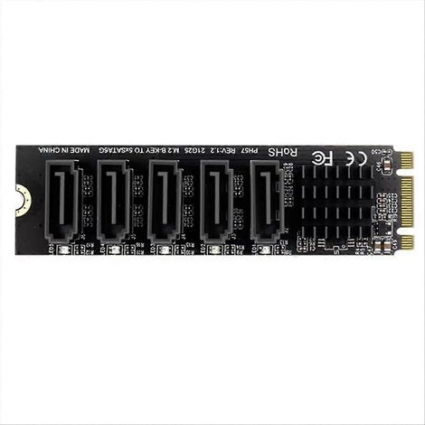 5-Port M.2 NGFF Erweiterungskarte (B-Key) 6 Gbit/s, JM575 Chipsatz, kompatibel mit SSD und Festplatte. (1/5)