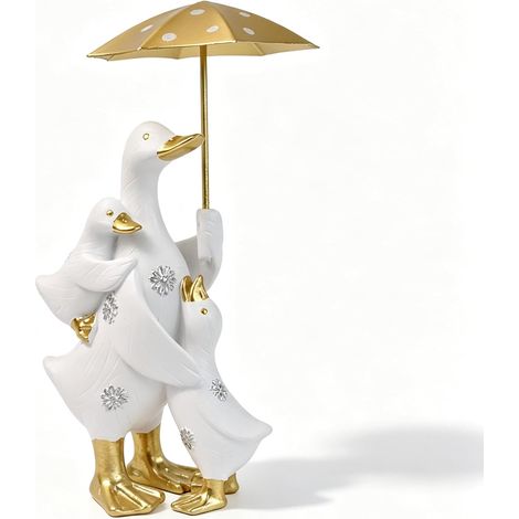 Figurine de Canards en Résine Style Ferme, Décoration Rustique 20,5 cm pour Salon et pour étagère, Idée Originale (1/5)