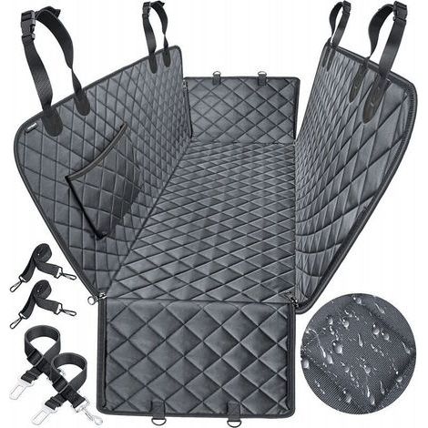 Dog seat cover, 100% waterproof 600D scratch-resistant hammock, non-slip, durable and soft for pets, for cars, trucks and SUVs. (1/4)