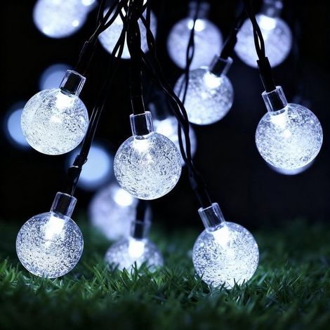 Solarbetriebene Lichterkette für den Außenbereich，6,5 Meter，30 LEDs，8 Helligkeitsstufen，wasserdicht (IP65)，geeignet für Pavillons