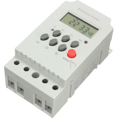 Minuterie numérique programmable à microprocesseur KG316T-II - 10A 220V/110V, cycle hebdomadaire, 16 réglages, écran LCD haute précision. (1/3)