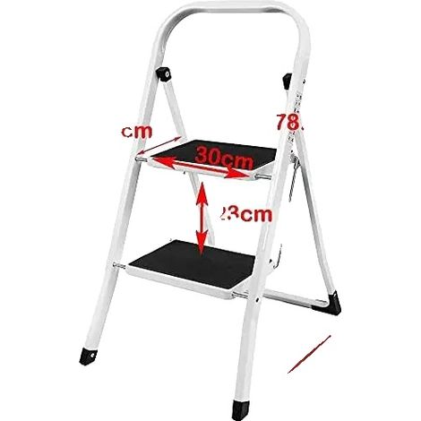 Scala retrattile, leggera, pieghevole, a 2 gradini (1/2)