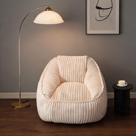 Fauteuil pochette 98 x 92 cm beige mousse mémoire forme (1/5)