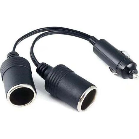 Allume Cigare Voiture Double, Prise Allume Cigare 12 Volts Chargeur de Voiture Fiche Mâle à 2 Voies Prise de Cigarette Rallonge Câble de Câble (1/5)