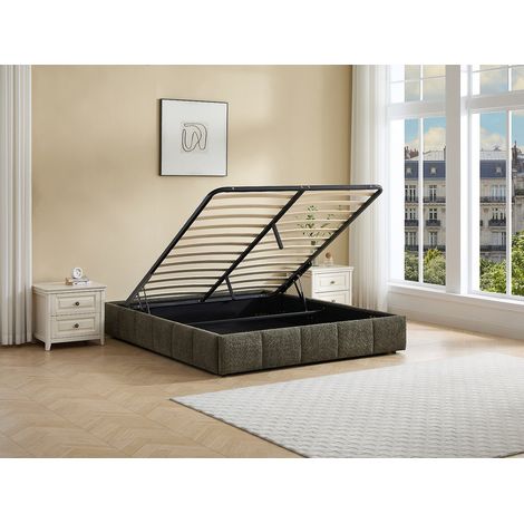 Sommier coffre 180 x 200 cm en tissu bouclette - Vert - NULOX de YSMÉE