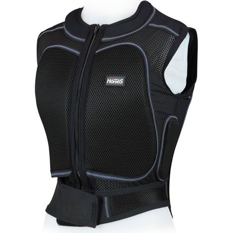 M, Nero: Bustino protettivo da equitazione modello New in tessuto tecnico con inserti in lycra e pannelli rimovibili livello 2 (1/5)