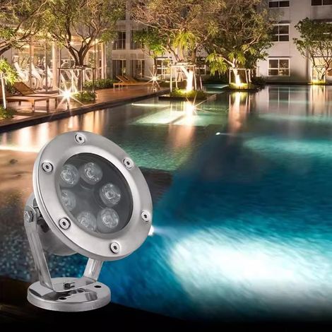 LED L'étang Allume Acier Inoxydable Spot Étanchéité IP68 Basse Tension AC12/24V Éclairage Paysager pour Bassins Cascades Fontaines Lumière De Piscine(Yellow,3W-AC24V) (1/5)