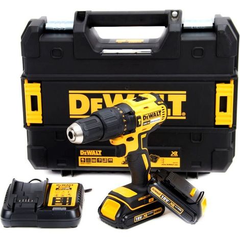 Dewalt – Perceuse à percussion sans fil 18V DCD778D2T – 2 batteries 2.0Ah – Moteur Brushless pour béton armé – Couple 60Nm