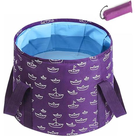 Foldable Foot Soak Bucket - Portable Travel Tub Purple - for Soaking Feet in Foot Bath, Multifunctional - Water Container for Fishing, Camping, Gardening (1/5)
