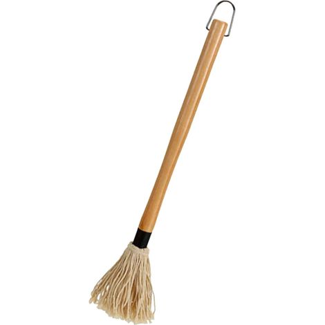 Brosse À Barbecue - Poignée En Bois Naturel - Tête Détachable En Coton Pur - Pour Huile Sauce Marinade - Cuisine Intérieure Et Extérieure - 1 Pièce (1/4)