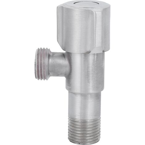 Robinet d'arrêt eau chaude/froide en acier inoxydable fileté G1/2 po, robinet d'arrêt coudé, accessoires pour lavabo et toilettes (1/5)