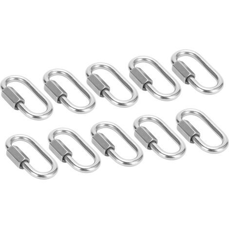 Lot de 10 mousquetons filetés à maillons rapides M5 pour hamac, camping et remorque