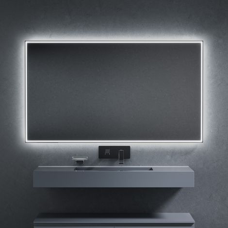 Inda - Spiegel LED Pirano+ 140x80cm schwarz Licht und Intensität dimmbar
