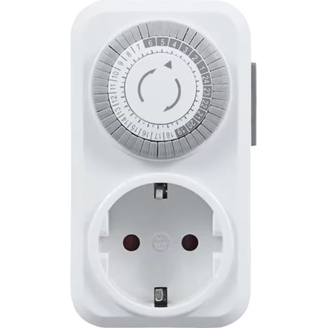 Zeitgesteuerte Steckdose, 24-Stunden-Zyklusschalter, mechanischer Timer, automatische Abschaltung mit Überlastschutz, 16 A, Hochleistungs-EU-Stecker