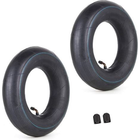 Lot de 2 Chambre à air 4,00/3,50-6 350/400-6 3.50-6 4.00-6 4.10-6 avec tige de valve coudée TR87 Remplacement pour camions à main Tondeuses à gazon Remorques de jardin Brouettes (1/5)