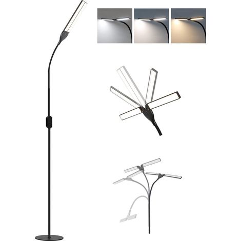 GBLY Lampadaire LED Lampe de Lecture à intensité dimmable - Lampadaire de Salon Noir 158 cm Lampadaire Tactile Moderne 9 W avec minuterie et Fonction mémoire Lampadaire pour Chambre Bureau (1/5)