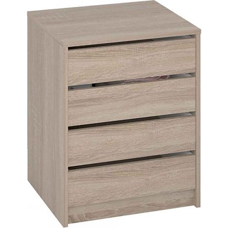 Commode / Meuble de rangement coloris chêne cortez - Hauteur 61.4 x Longueur 50 x Profondeur 44 cm -PEGANE- (1/2)