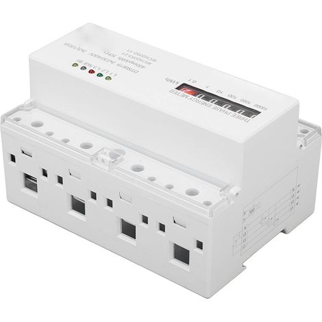 Compteur électrique modulaire triphasé 4 fils kWh mesure consommation puissance Wattmètre 230V 400V 5-100A rail DIN (1/5)