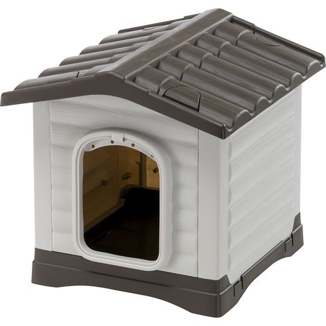 Ferplast – Niche chien extérieure Dogvilla 50 – En plastique recyclé anti-choc – Ventilation optimale – Dimensions 43 x 48 x h 44 cm