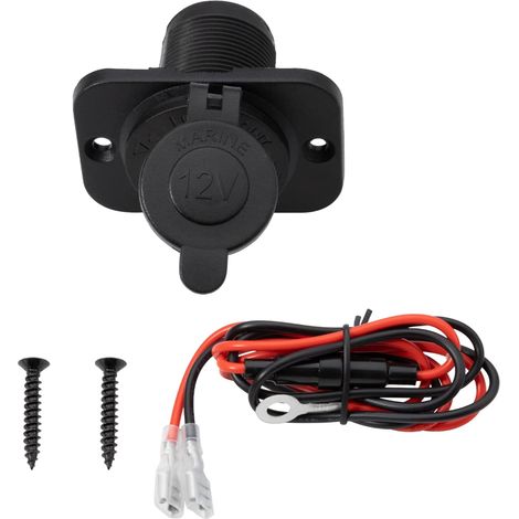 Cigarette Lighter Socket 12 V/24 V for Car, Boat, Motorcycle, Boat, ATV, Motorhome, Cigarette Lighter Socket with Connection Cable (1/5)