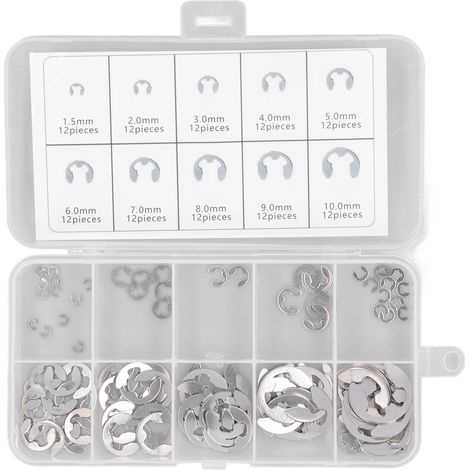 Kit de 120 circlips en acier inoxydable 304 pour roulements (1/5)