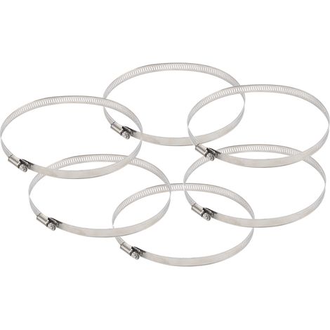 Lot de 10 colliers de serrage pour tuyau d'arrosage, robustes et réglables, en acier inoxydable 304, avec vis. (1/5)