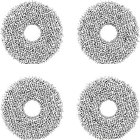 4 Pièces - Serpillère Rotative - Accessoire Robot Aspirateur - Lavable Antibactérien Pour Qrevo Maxv Pro Master Plus Slim - Sol Vinyl Parquet Carrelage - Gris - 28x9cm (1/5)