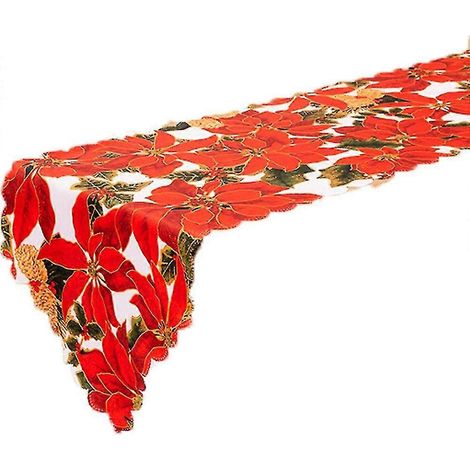 Chemin de table de Noël, chemin de table pour décorations de Noël (1/4)