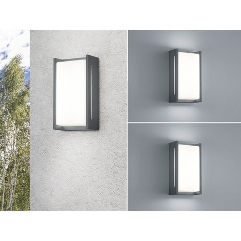Modernes LED Außenwandleuchten 2er SET aus Aluminium in Anthrazit, IP54 (1/5)