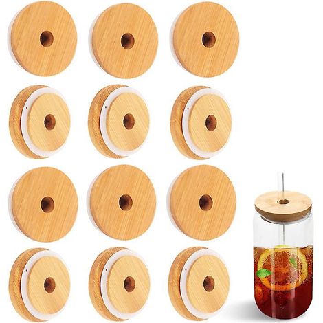 couvercle De Bocal 12 Pices Avec Joint En Silicone, Couvercle De Stockage En Verre Hermtique Rutilisable Pour Bocaux (1/5)