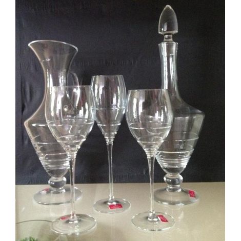 Set 38 Pezzi Calice Bicchieri + Brocca e Bottiglia in Cristallo Zaffiro Cashade (1/2)