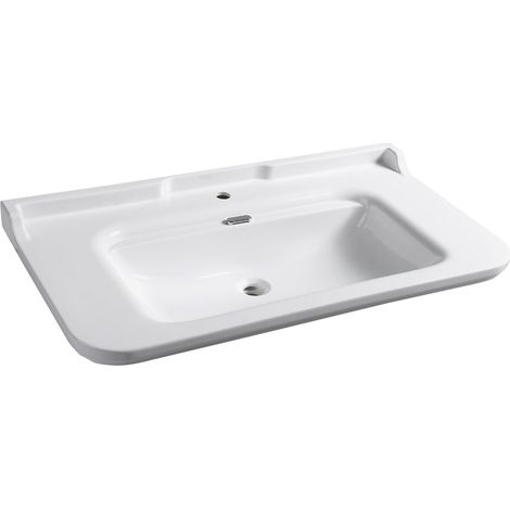 WALDORF Lavabo en céramique 120x55cm, blanc (1/4)