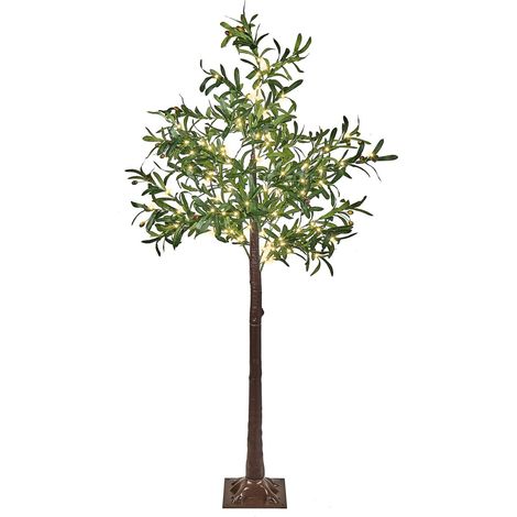 Arbre de Noël Style Scandinave Artificiel 180 cm avec Lumières LED Intérieur Extérieur PE Enneigé Vert Celioni