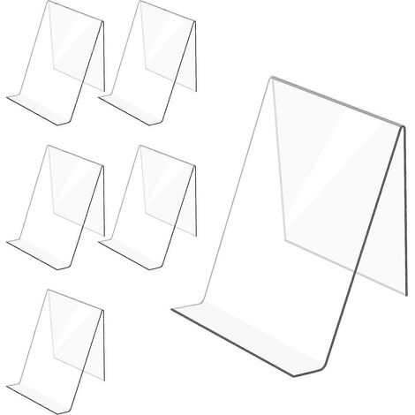 6er-Pack Acryl-Buchständer – Transparenter Acryl-Displayständer, transparenter Halter für Bilder, Schmuck, Uhren – Büro und Ausstellungsfläche