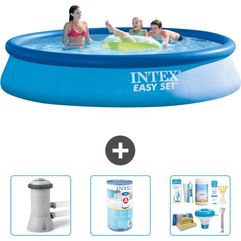 Intex Piscine Easy Set Ronde - 396x84 cm - 4-pièces S22396