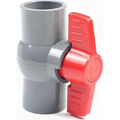 Robinet à bille en PVC gris Ø40 mm DN32 avec manchon de raccordement
