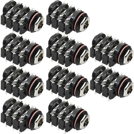 Prise audio stéréo TRS 6,35 mm (1/4 pouce), coudée à souder sur PCB, pour audio professionnel (1/5)