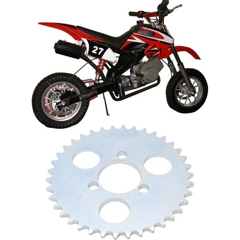 Das T8F 38-Zahn-Ritzel hinten ist für Minimoto Goped 2-Takt-Roller mit 43 cm³ und 49 cm³ geeignet. (1/5)