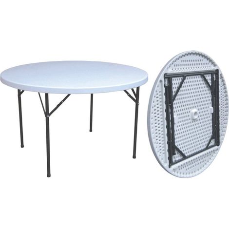 Table de jardin pliable en acier et HDPE – 122 cm – 4 places – Plateau résistant aux intempéries – Idéale pour terrasses et jardins – I Giardini Del Re